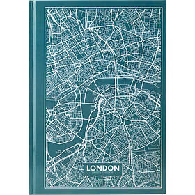 Книга записна А4 Maps London, 96арк., кліт., бірюзовий 8422-516-A