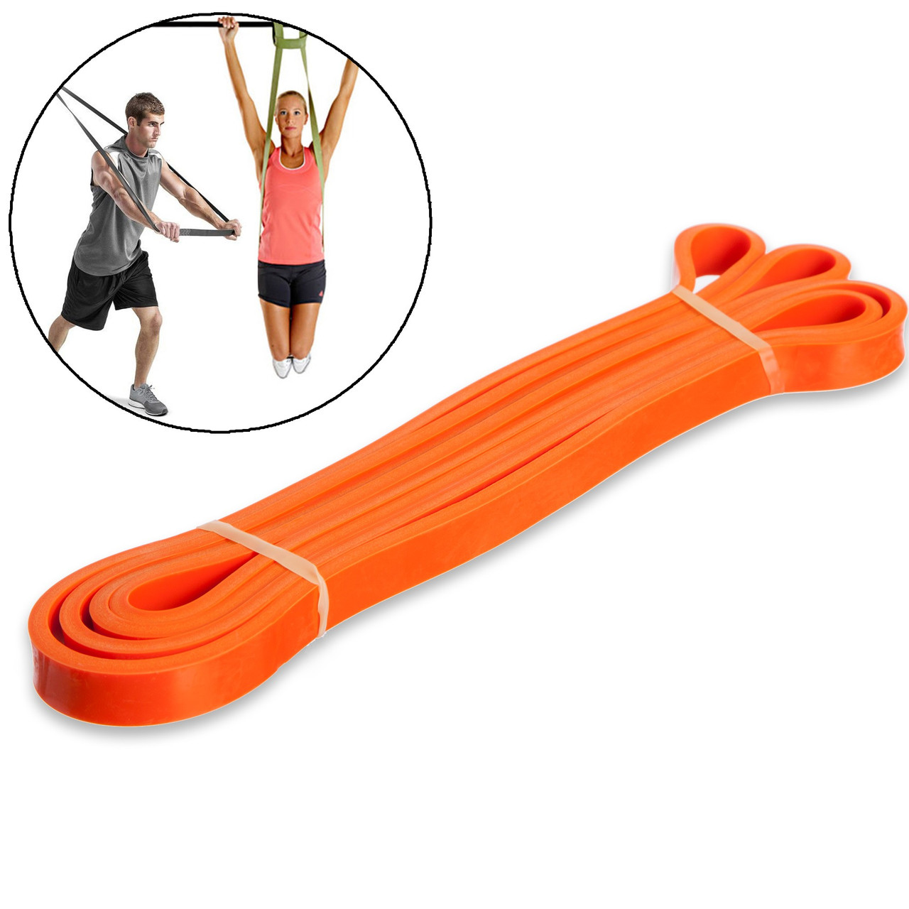 Гума для фітнесу та підтягувань Power Bands Sport FI-0889-1 потужність XS (навантаження 7-16 кг) жовтогаряча, фото 1