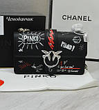 Жіноча шкіряна сумка Pinko Пінко чорна велика, брендова сумка, брендові сумки Pinko, модні сумки, фото 4