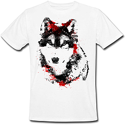 Футболка Fat Cat Wolf - Black and red (біла)