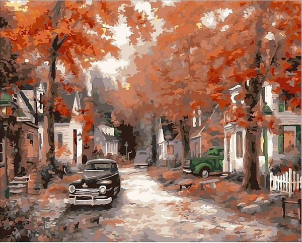 Картина за номерами 40х50 см Mariposa Осінь на кленовій вулиці (Q 2085), фото 1