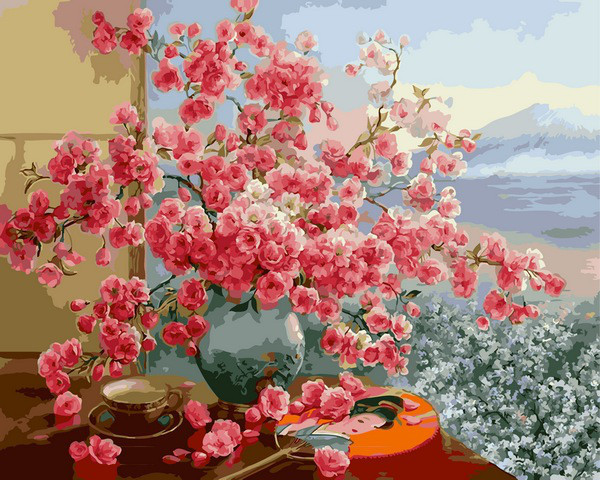 Картина за номерами 40х50 см Mariposa Букет сакури Художник Ольга Дандорф (Q 2145), фото 1