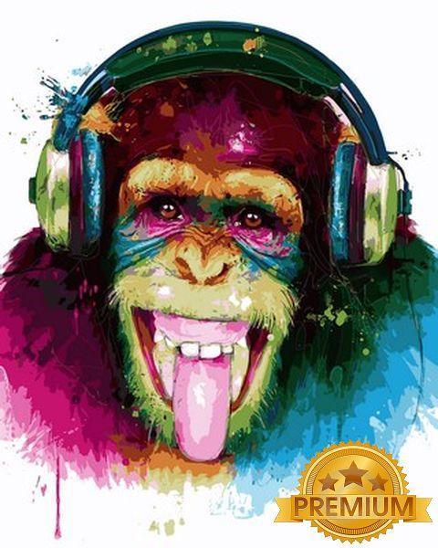 Картина за номерами 40х50 см Babylon Premium (кольоровий полотно + лак) DJ Monkey Художник Патріс Мурчиано