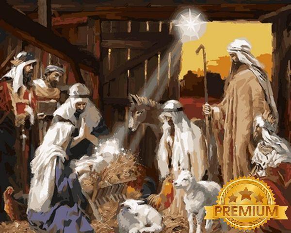 Картина за номерами 40х50 см Babylon Premium (кольоровий полотно + лак) Ясла Христові Худ Р Макнейл (NB 790)