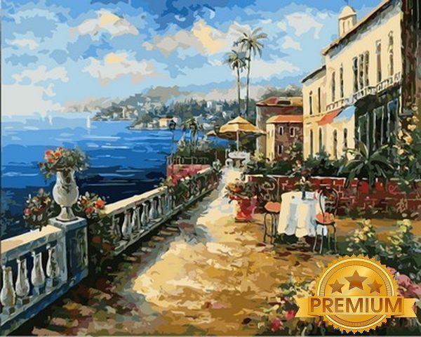 Картина за номерами 40х50 см Babylon Premium (кольоровий полотно + лак) Морський пейзаж Художник Кім Сен (NB