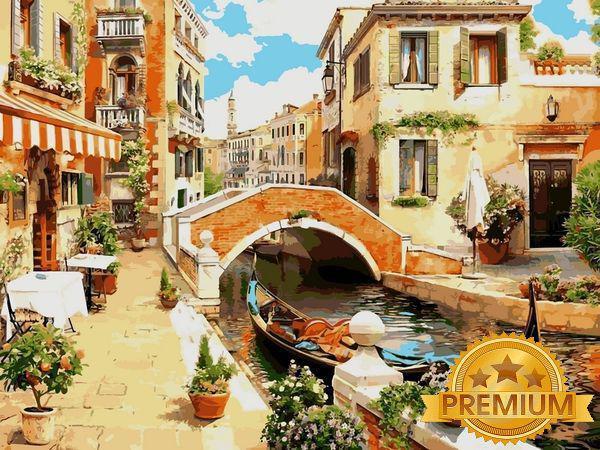 Картина за номерами 40х50 см Babylon Premium (кольоровий полотно + лак) Венеціанський місток (NB 030)