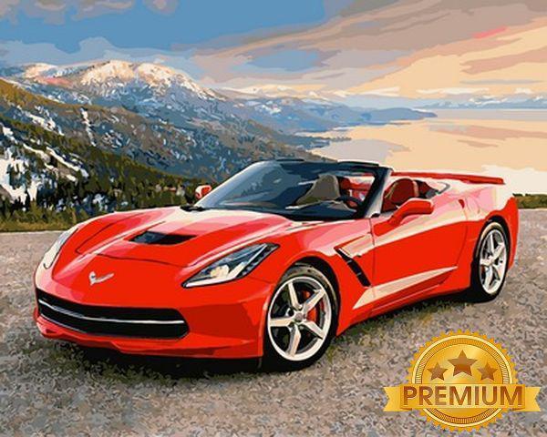 Картина за номерами 40х50 см Babylon Premium (кольоровий полотно + лак) Шевроле Корвет (NB 948)