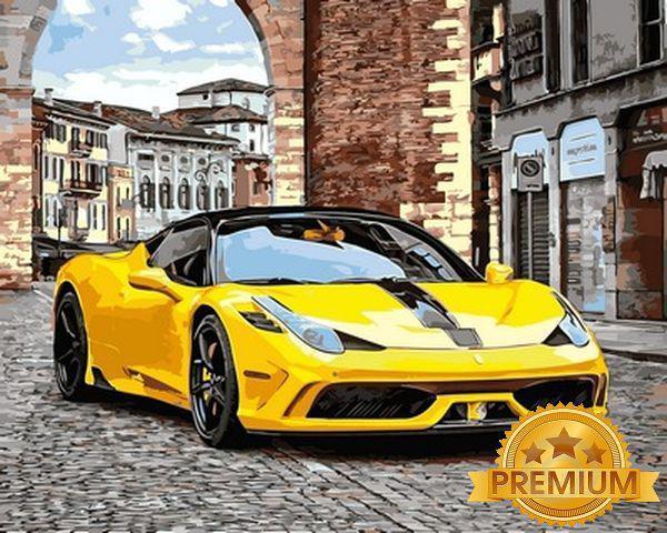 Картина за номерами 40х50 см Babylon Premium (кольоровий полотно + лак) Феррарі 458 (NB 949)