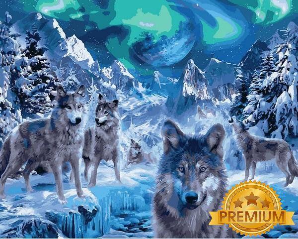 Картина за номерами 40х50 см Babylon Premium (кольоровий полотно + лак) Полярне сяйво Художник Ян Патрік