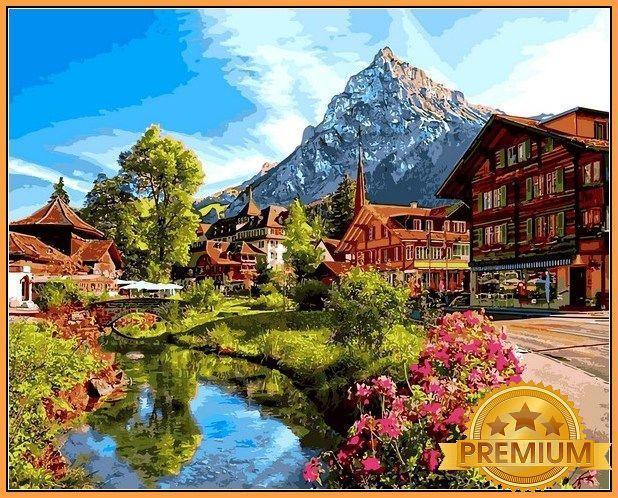Картина за номерами 40х50 см Babylon Premium (кольоровий полотно + лак) Швейцарія (NB 1147)