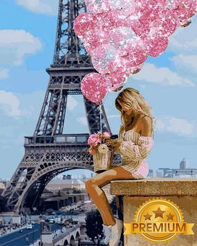 Картина за номерами 40х50 см Babylon Premium (кольоровий полотно + лак) Над Парижем (NB 1236)