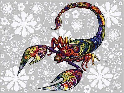 Картина за номерами 30х40 см Babylon Квітковий скорпіон (VK 165), фото 1