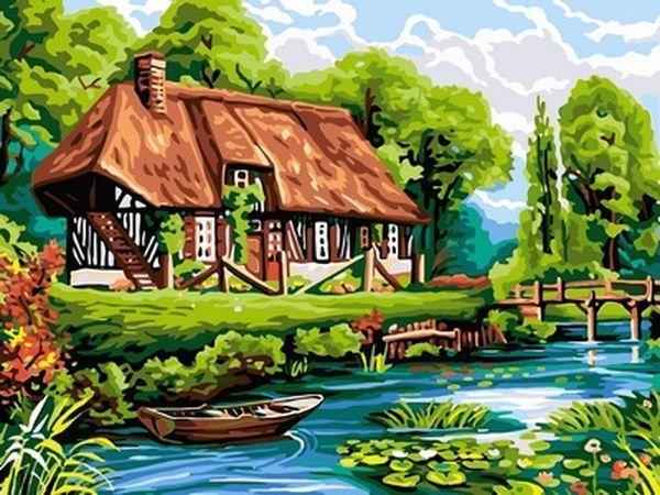 Картина за номерами 30х40 см Babylon Нормандський солом'яний котедж (VK 098), фото 1