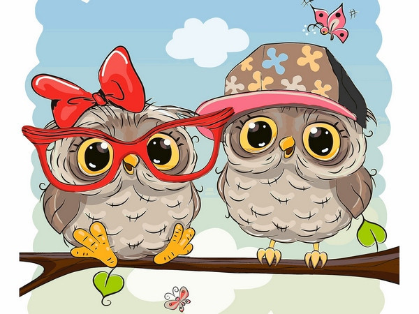 Картина за номерами 30х40 см Babylon Веселі совушки (VK 230), фото 1