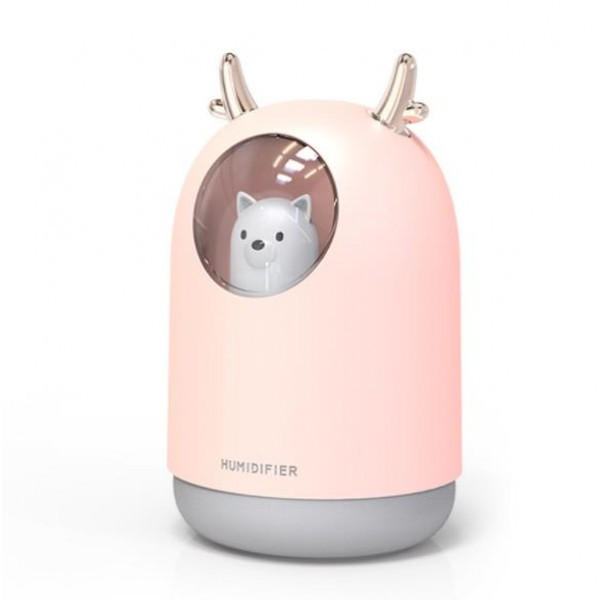 Увлажнитель воздуха, USB Aroma Humidifier M106 Аромалампа с LED-подсветкой на 7 цветов, розовый - фото 1 - id-p1211822637