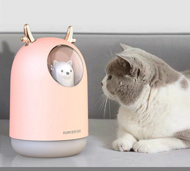 Увлажнитель воздуха, USB Aroma Humidifier M106 Аромалампа с LED-подсветкой на 7 цветов, розовый - фото 6 - id-p1211822637