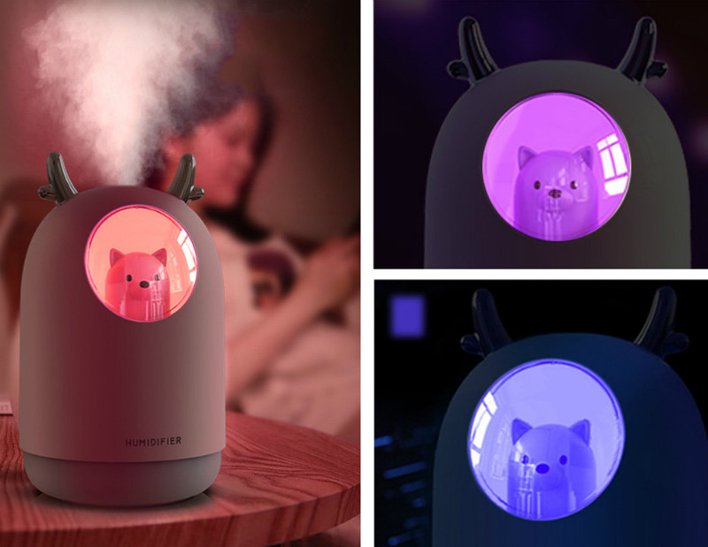 Увлажнитель воздуха, USB Aroma Humidifier M106 Аромалампа с LED-подсветкой на 7 цветов, розовый - фото 7 - id-p1211822637