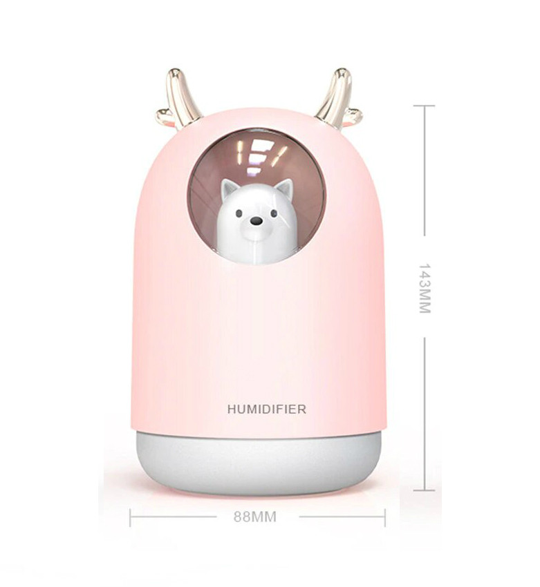 Увлажнитель воздуха, USB Aroma Humidifier M106 Аромалампа с LED-подсветкой на 7 цветов, розовый - фото 8 - id-p1211822637