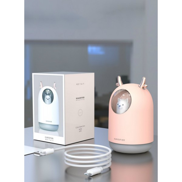 Увлажнитель воздуха, USB Aroma Humidifier M106 Аромалампа с LED-подсветкой на 7 цветов, розовый - фото 9 - id-p1211822637