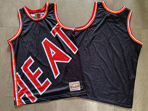Чорна баскетбольна майка Miami Heat Mitchell & Ness NBA Big Face команда Маямі Хіт джерсі