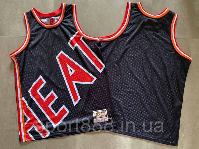 Черная баскетбольная майка Miami Heat Mitchell & Ness NBA Big Face