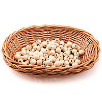 Дерев'яні намистини 10мм (100шт в упаковці) нефарбовані, натуральні з світлого бука