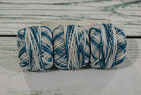 Нитки для вышивки ROSE Pearl №8 (для хардангера), цвет - меланж голубой/белый