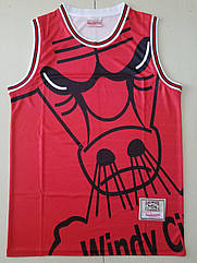 Червона Баскетбольна майка Чикаго Булз Mitchell & Ness NBA Big Face команда Chicago Bulls джерсі