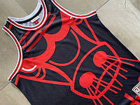 Черная Баскетбольная майка Чикаго Буллз Mitchell & Ness NBA Big Face команда Chicago Bulls джерси