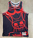 Чорна Баскетбольна майка Чикаго Булз Mitchell&Ness NBA Big Face команда Chicago Bulls джерсі, фото 2