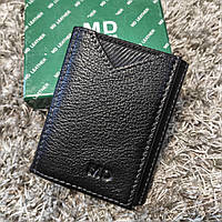 Черный мужской маленький бумажник из натуральной кожи MD 610