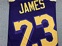 Фіолетова баскетбольна майка James 23 Mitchell & Ness NBA Big Face команда Лейкерс Джеймс 23 джерсі, фото 4