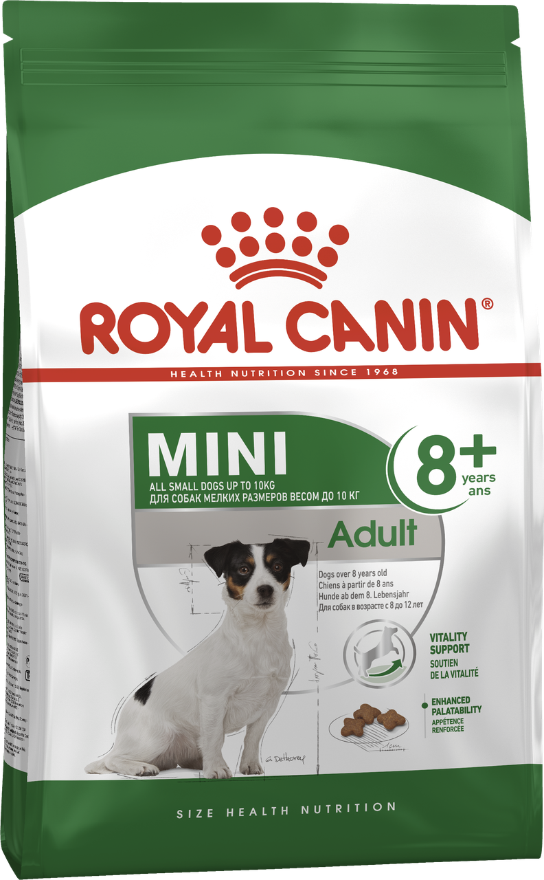 Royal Canin Mini Adult 8+ 0.8кг сухий корм для собак дрібних порід від 8 років