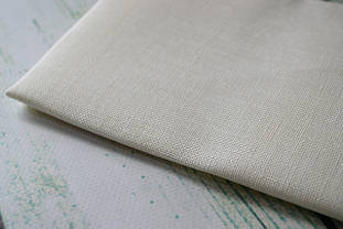 Тканина рівномірного плетіння льон Permin 076/00 колір білий, 28 каунт