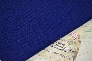 Тканина рівномірного плетення льон Permin 076/13 колір королівської синій, 28 каунт