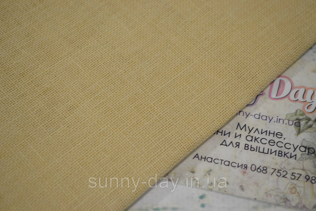 Тканина рівномірного плетіння льон Permin 076/21 колір Sandstone, 28 каунтів