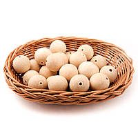 Дерев'яні намистини 25мм (25шт в упаковці) нефарбовані, натуральні з світлого бука