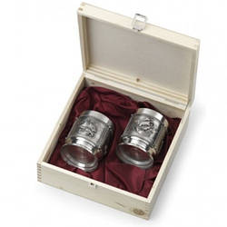 10512 Artina 2 Whisky Cups "La Paloma" 9.5 cm in wooden box