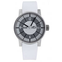 Швейцарские часы наручные мужские FORTIS 623.10.37 Si.02 на белом каучуковом ремешке, механика/автоподзавод