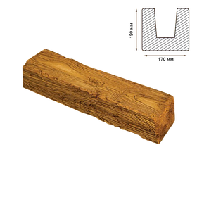 Балка Decowood рустик 17х19см світла