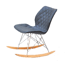 Крісло гойдалка Nolan Rack шкірозамінник сірий 1001, дизайн Charles Eames RAR Rocker Chair