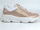 Золотисті кросівки шкіряні перфорація літнє жіноче взуття Rosso Avangard Mozza Gold Perf, фото 3