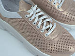 Золотисті кросівки шкіряні перфорація літнє жіноче взуття Rosso Avangard Mozza Gold Perf, фото 6