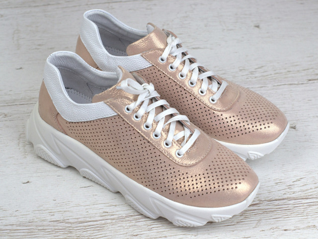 Rosso Avangard Mozza GoldPerf Женские золотистые кроссовки кожаные летние перфорация обувь больших размеров Rosso Avangard Mozza GoldPerf