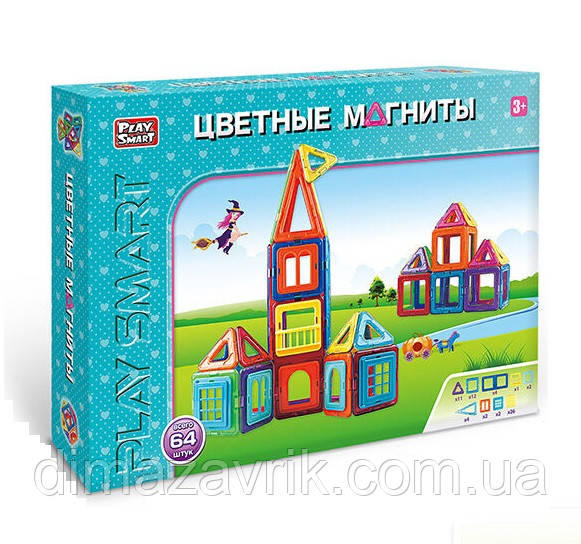 Магнітний конструктор 2464 64 деталі, фото 1