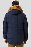 Чоловічий пуховик з натуральним хутром Finn Flare A18-42004-101 темно-синій M, фото 5
