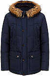 Чоловічий пуховик з натуральним хутром Finn Flare A18-42004-101 темно-синій M, фото 7