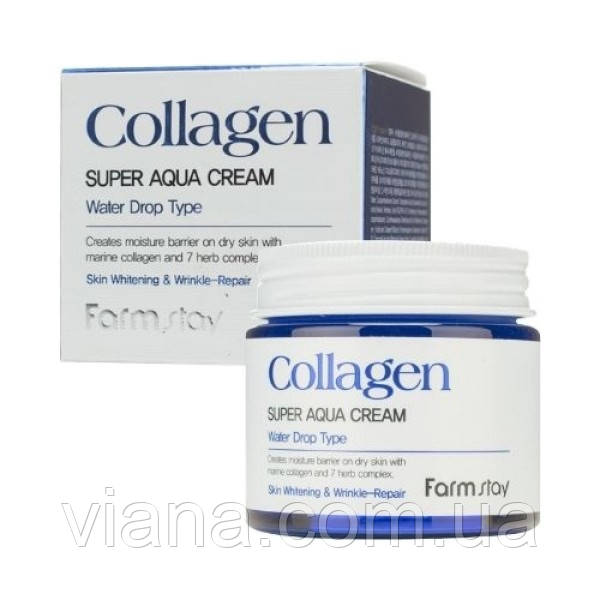 Зволожувальний крем для обличчя FarmStay Collagen Super Aqua Cream 80 g