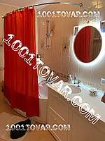 Тканинна шторка для ванної кімнати з поліестеру Jackline (червона однотонна), розмір 180х200 см., Туреччина