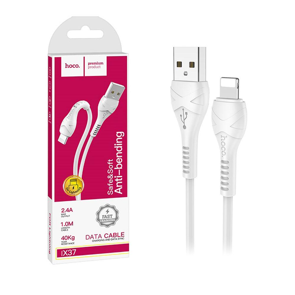 Кабель Lightning Hoco X37 Cool Power 1 м (2.4A), фото 1